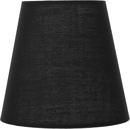 Pantalla de tela de tul con clip para lámpara de pared de repuesto para lámpara de araña de mesa, decoración del hogar, color negro, 5.5 x 5.1 x