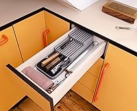 Vista 4 de Joseph Joseph DrawerStore Knife Organizer, holds up to 9 knives, Kitchen Organization & Drawer Storage – Compact, Grey