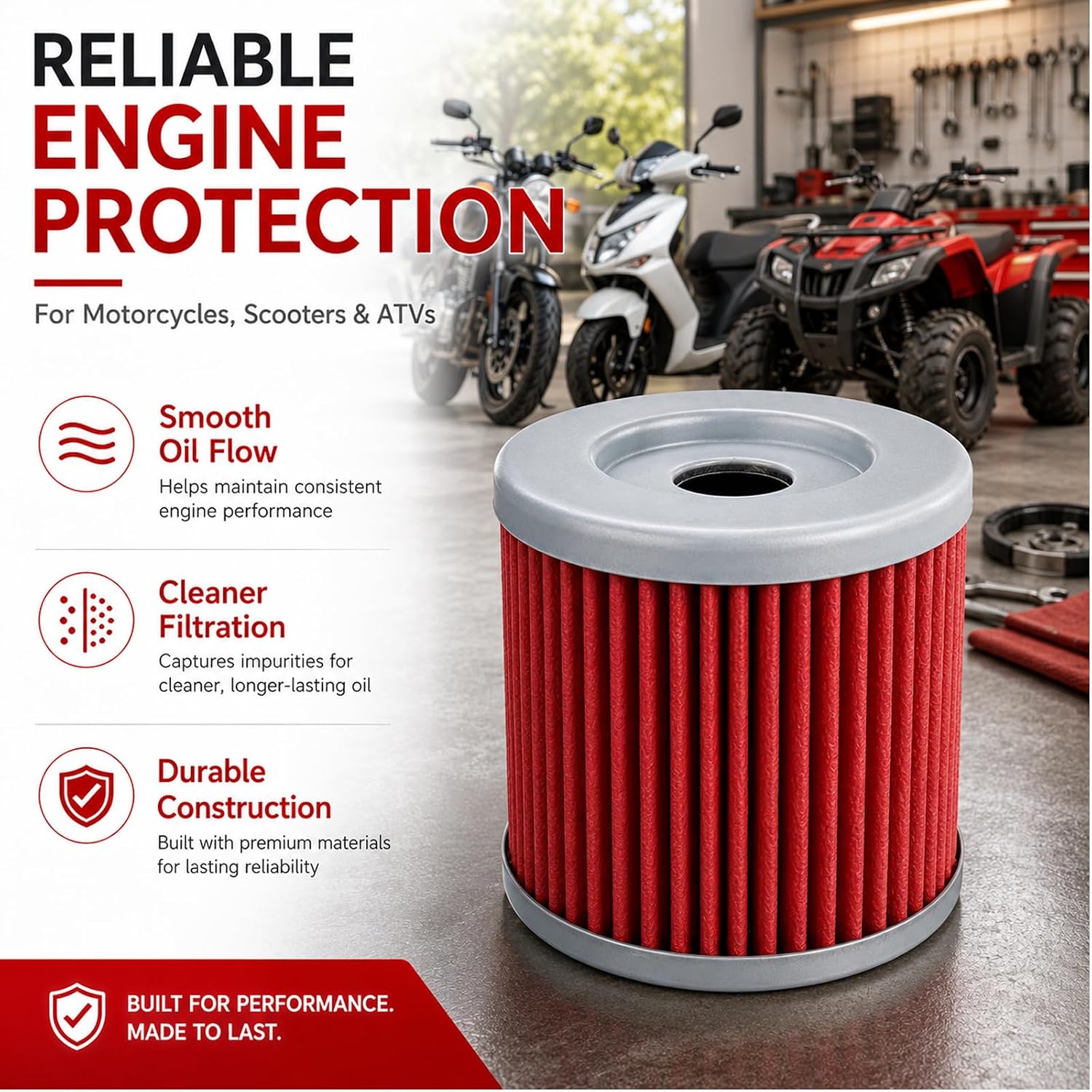 KN132 Oil Filter Compatible with Suzuki DRZ125 DR200 DR200SE LT160 LTF250 Compatible with Arctic Cat 250 300 Kawasaki KH125 KLX125