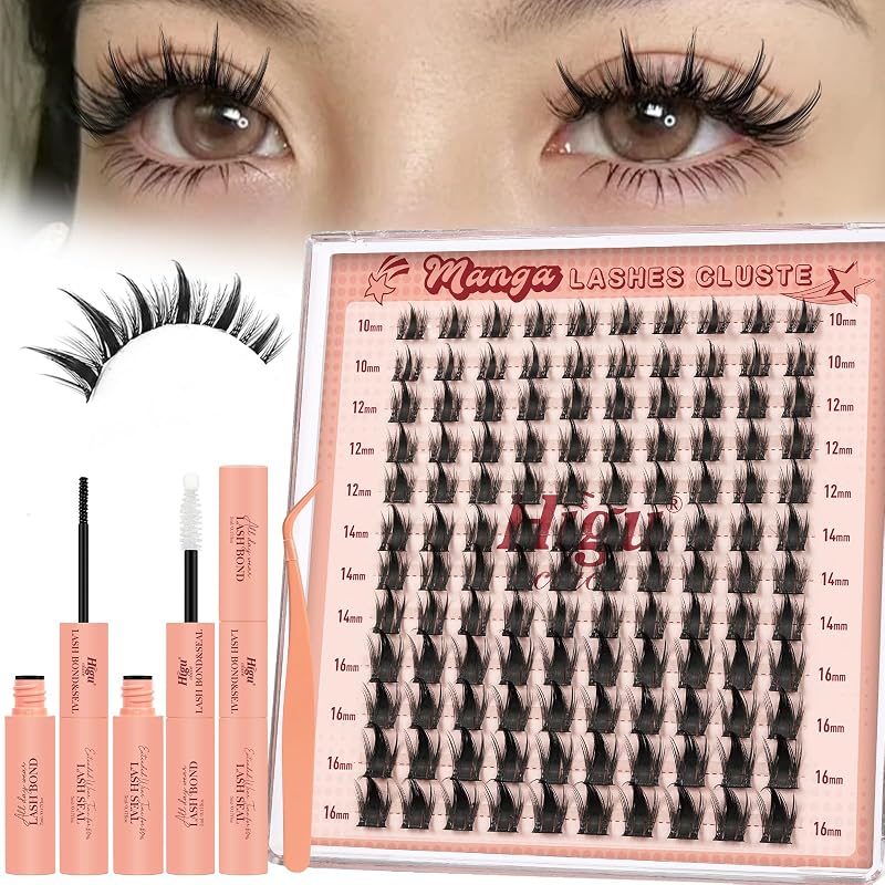 Higu clace Kit de Cílios em Tufo Manga-Lash-Clusters com 120 unidades