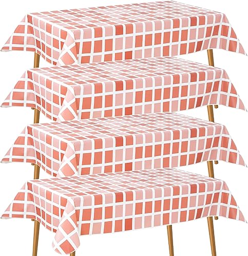 Vista 203 de FIFTY FEET Mantel rectangular de 70 x 52 pulgadas, mantel de vinilo con respaldo de franela para mesas rectangulares impermeable, cubierta de mesa