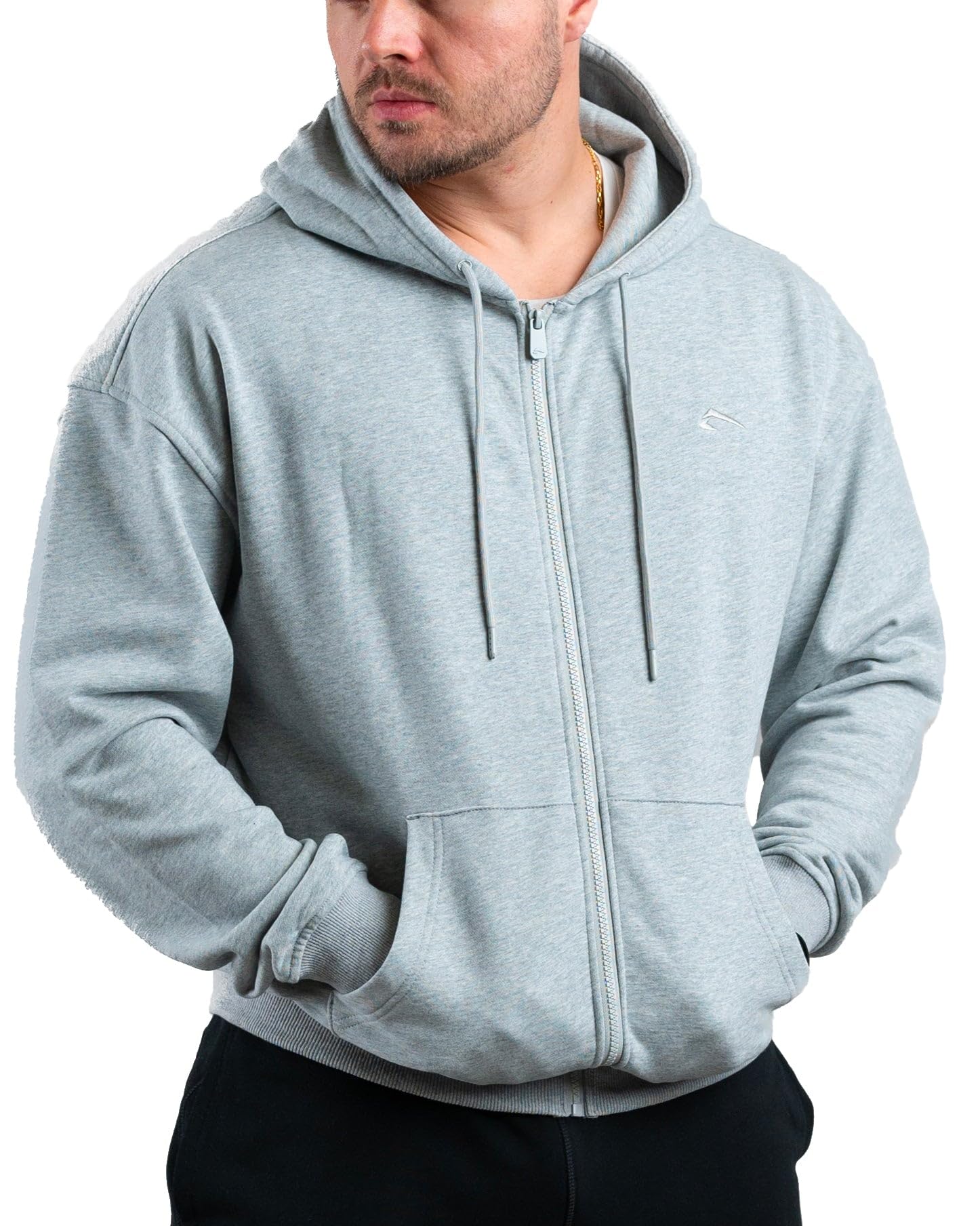 ATHLETIC AESTHETICS Essential Oversize Zip Hoodie - Oversize Zipper Kapuzen Pullover für Herren, Langarm Hoody mit Reißverschluss, Kapuzenpullover für Sport, Fitness, Gym und Freizeit, Pulli