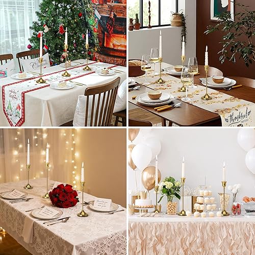 Miniatura 7 de Portavelas con almohadilla antideslizante, portavelas cónico de metal, portavelas para boda, chimenea, repisa, regalo de inauguración de la casa