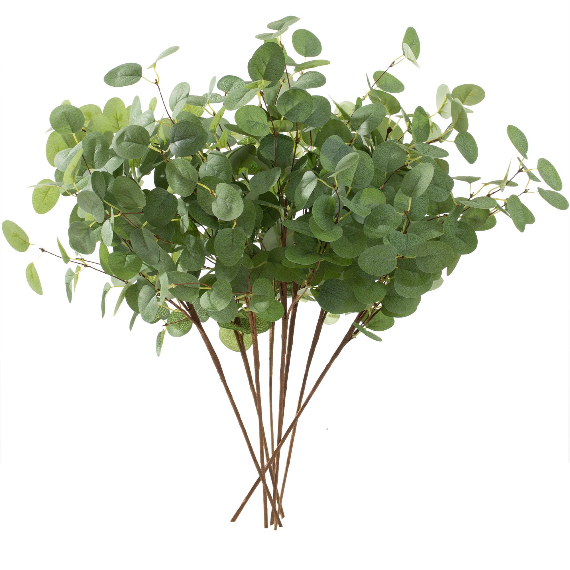 HNVNER6 Bunches Artificial Eucalyptus Stems Leaves Branches, Fake Eucalyptus Artificial Flowers Faux Silk Green Foliage Artificial Greenery For Home Decor Flower Arrangement Wedding Party Decoration