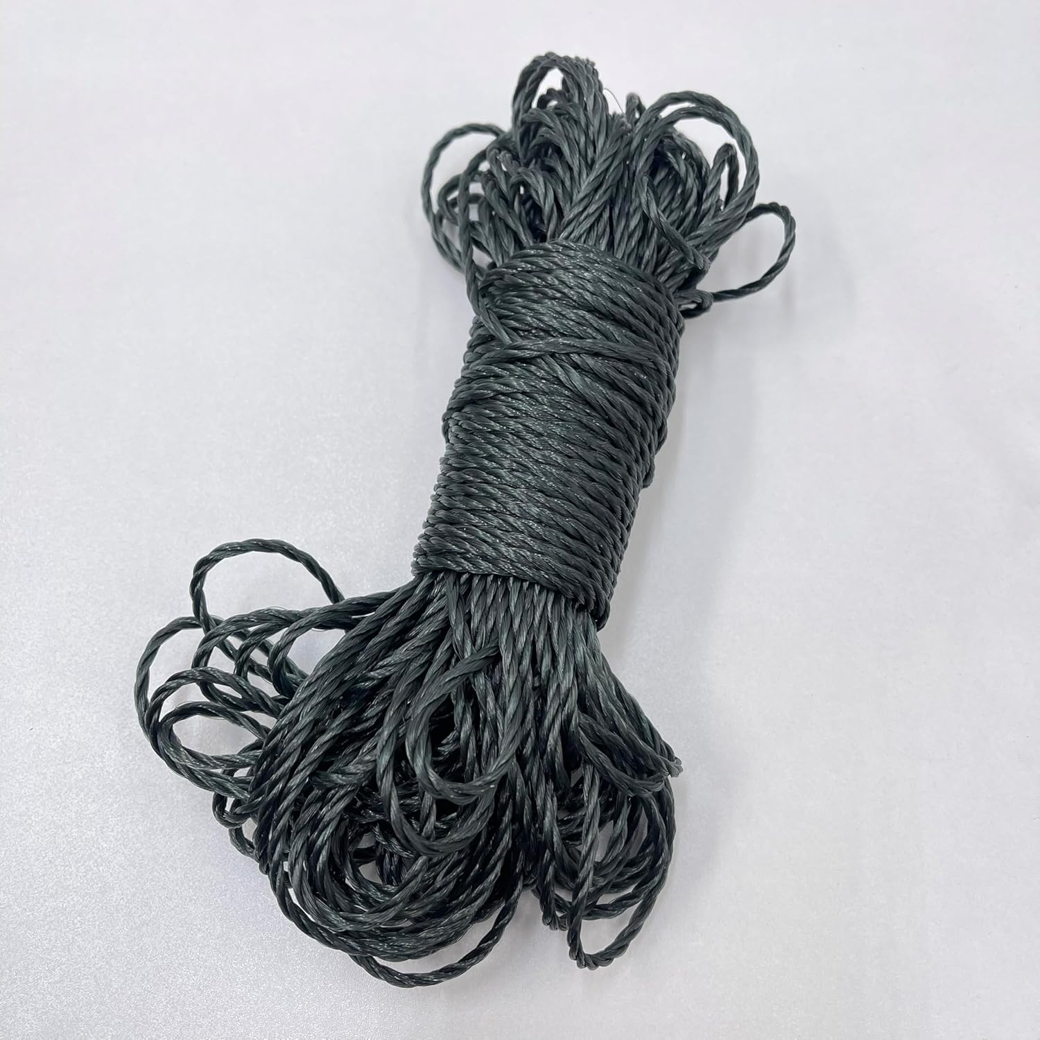 Twine for nets Eco-Friendly Durable Weave PE Material, 0.13 inch Thick Size,1377.9 inches Long Twine for nets Black