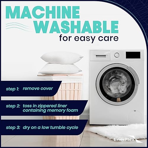 Miniatura 6 de EnerPlex Almohadas de espuma viscoelástica  Paquete de 1 almohada ajustable con certificación CertiPUR-US tamaño King para dormir con espuma extra y