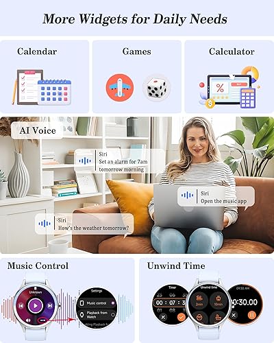 Miniatura 7 de Reloj inteligente, rastreador de actividad física de 1.614 in, contestarhacer llamadas, reloj inteligente digital con monitor de frecuencia