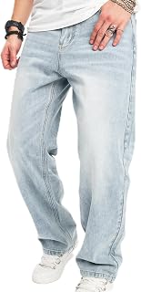 Men's Wide-Leg Jeans Straight Leg Carpenter Denim Pants Loose fit Trousers