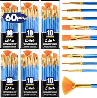 ESRICH 60PCS Paint Brushes, Paint Brush for Acrylic Painting