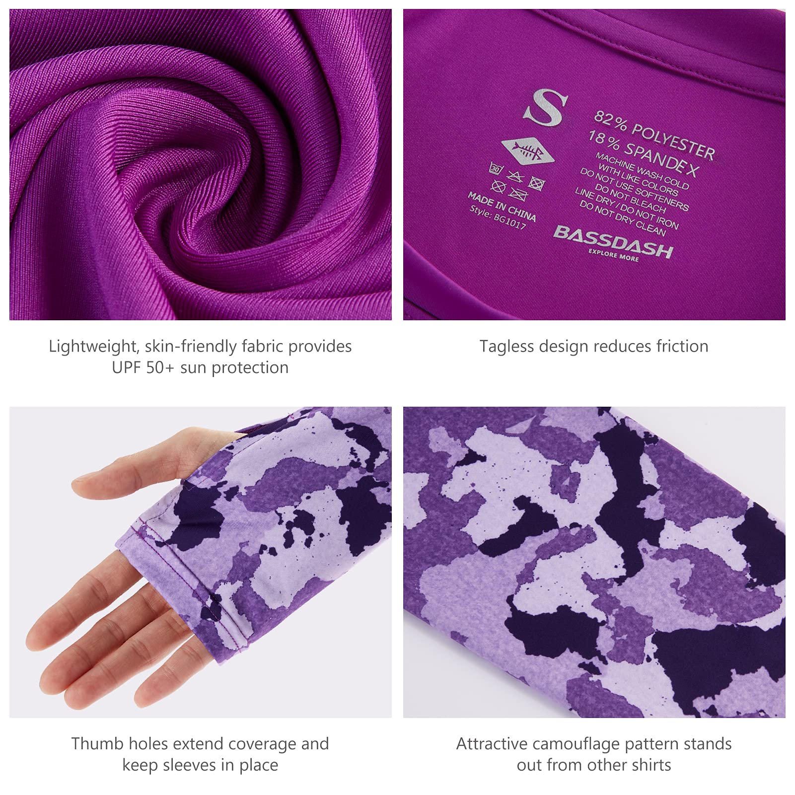 Bassdash - Camiseta de Manga Larga para Mujer con protección Solar UPF 50+ UV para Pesca, Senderismo, Rendimiento — view 5