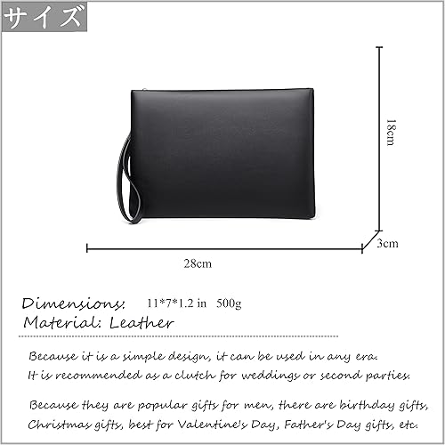 Miniatura 6 de FSD.WG Bolso de mano para hombre, bolso de mano grande de 12 pulgadas, cartera de embrague grande