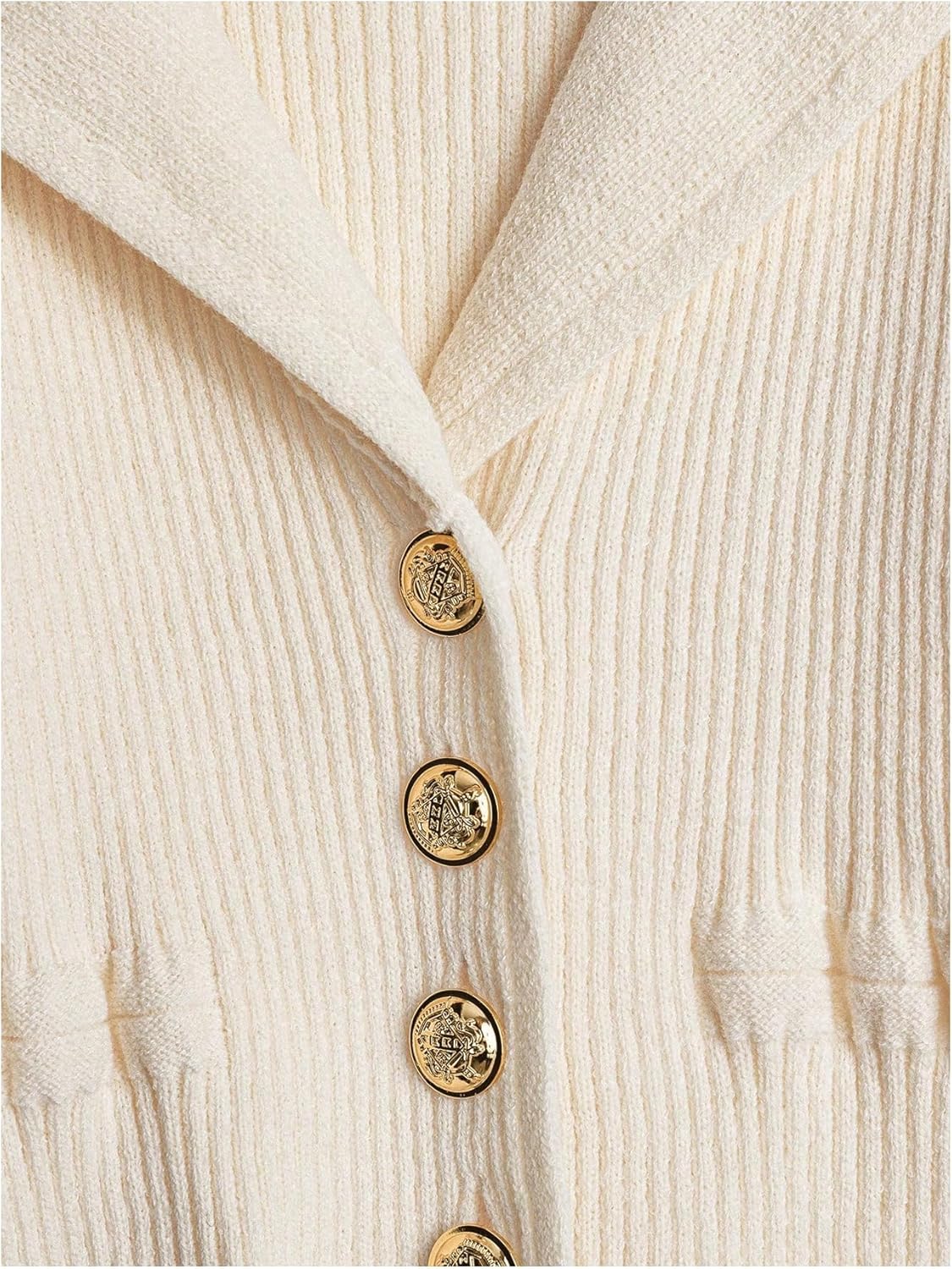 Verdusa Women's Old Money Button Down Cardigan Long Sleeve Ribbed Knit Fitted Sweaters - Image 4