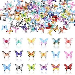 200PCS Butterfly Nail Charms for Nails, Mini Resin Butterflies Nails Jewelry Nail Art Supplies for Crafts DIY Fairy Garden Dollhouse Micro Landscaping Women Girls Manicure Decoration