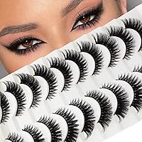 Vista 4 de Pestañas de ojo de gato, aspecto natural, finas, esponjosas, de 0.59 pulgadas, cortas, de visón de zorro, paquete de pestañas postizas de visón