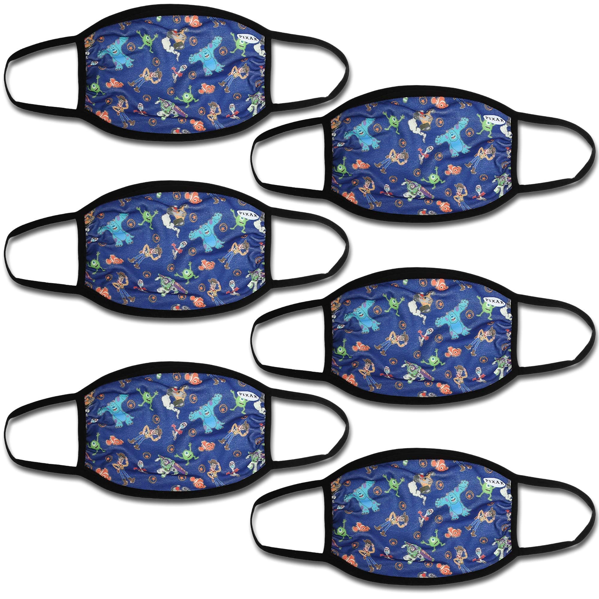 Concept One Disney Pixar Character Mash Up Kids Face Mask, Multi, Pack of 6