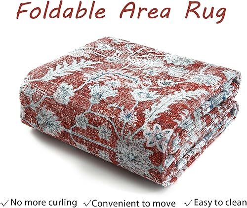 Miniatura 7 de Alfombra de pasillo de 2 x 6 pies, alfombra vintage envejecida, lavable, resistente a las manchas, antideslizante, alfombra de pasillo retro con