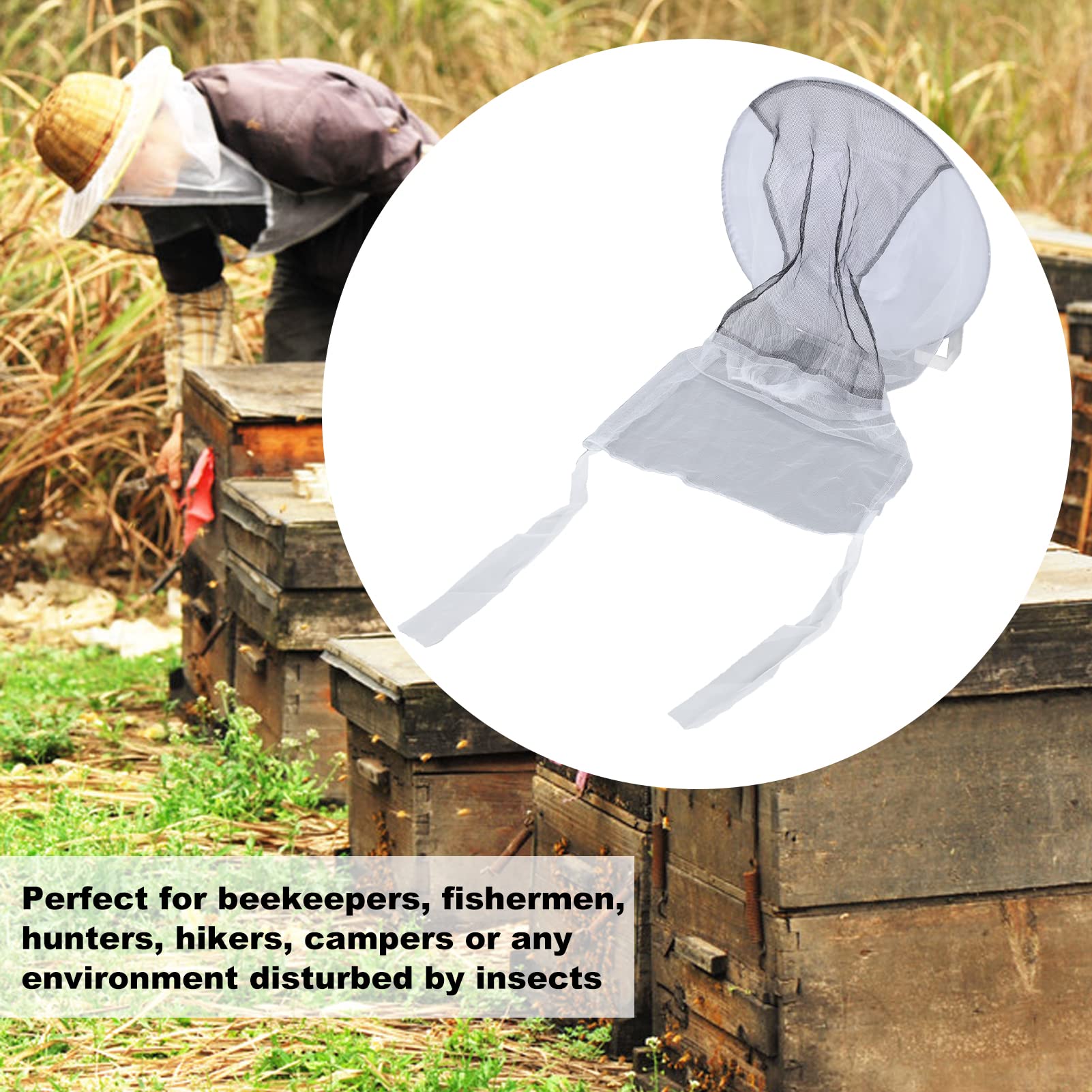 Septpenta Confezione da 2 Cappelli Protettivi da Apicoltore con Rete di Garza Traspirante, Cappelli da Apicoltore con Rete Anti Api per Apicoltori, Pescatori, Cacciatori, Escursionisti