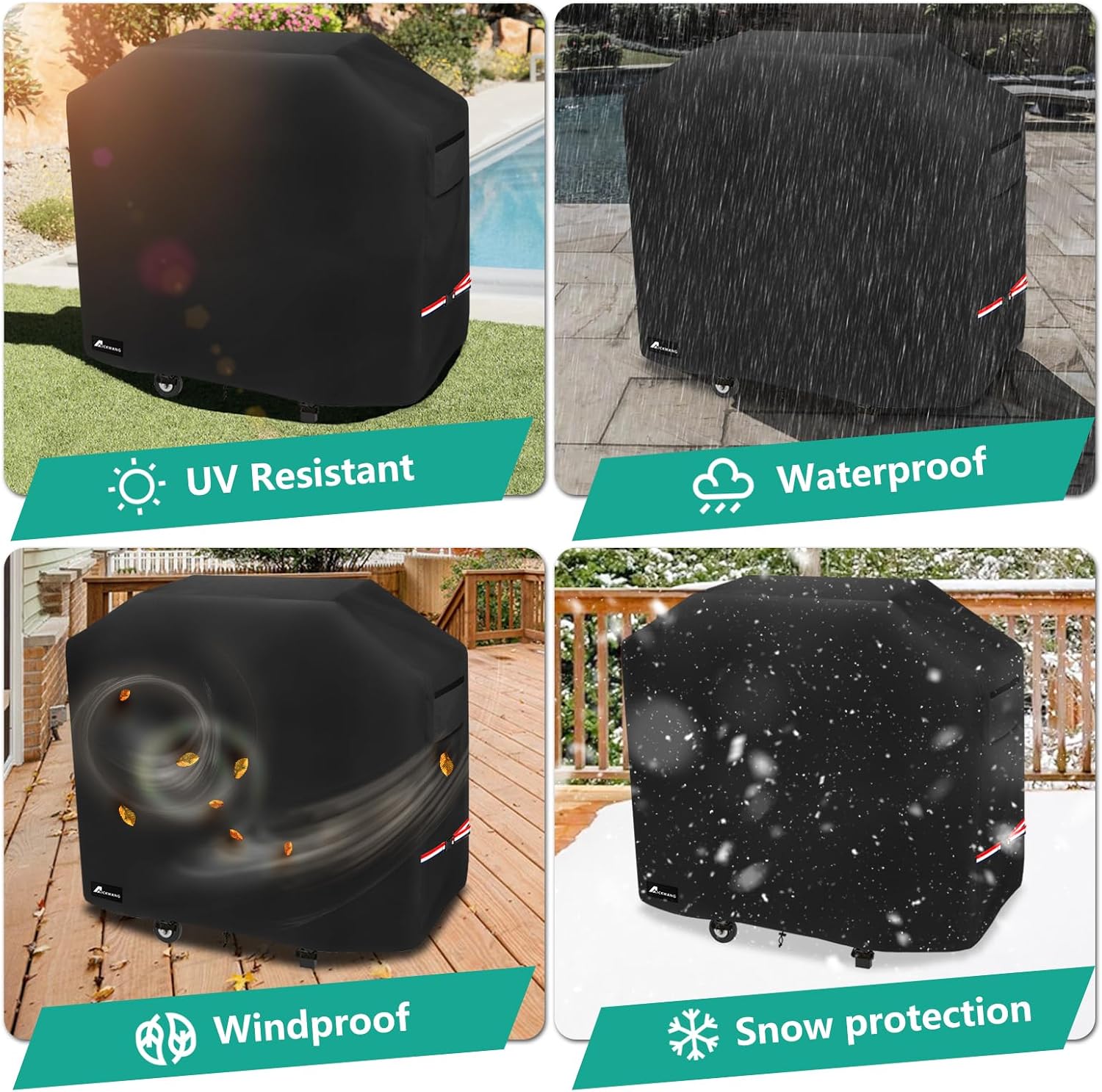 Heavy Duty Waterproof Grill Cover for Blackstone Model 2165 Pro Series 2 Burner 22 Inch Propane Griddle with Hood, Outdoor Durable Blackstone 2165 2414 BBQ Griddle Grill Cover(Cover Only)