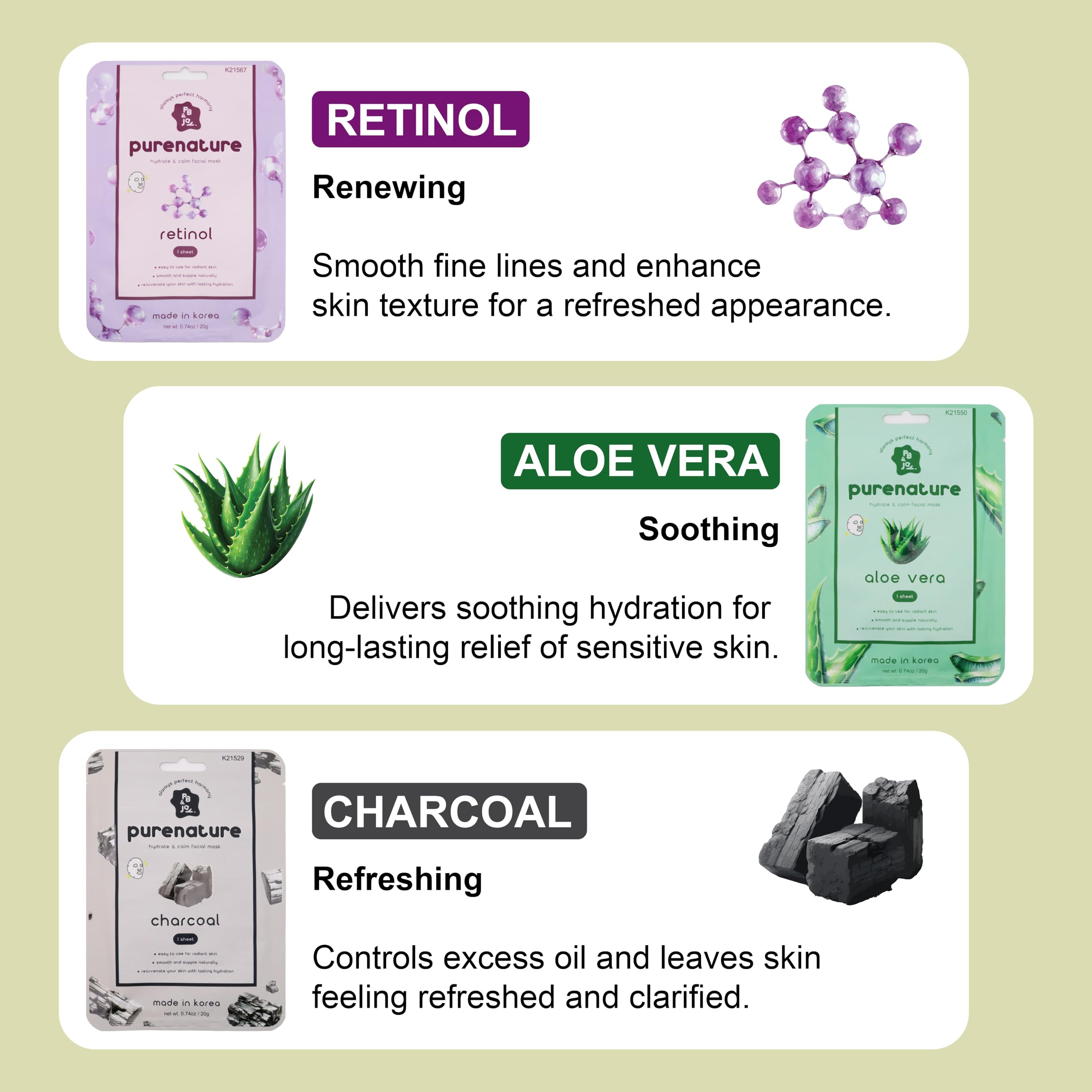 Amazon.com : PB&Jay Purenature Hydrate and Calm Facial Mask - 12