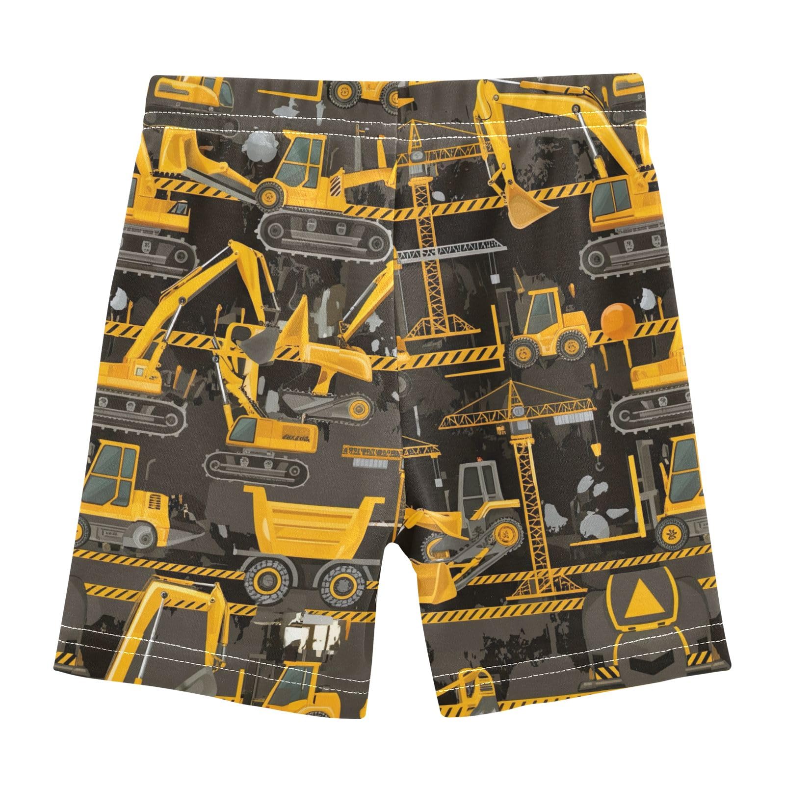 CHIFIGNO Cute Construction Vehicles Yellow Cartwheel Shorts for Girls Bike Shorts Breathable Under Dress Biker Short Size 8