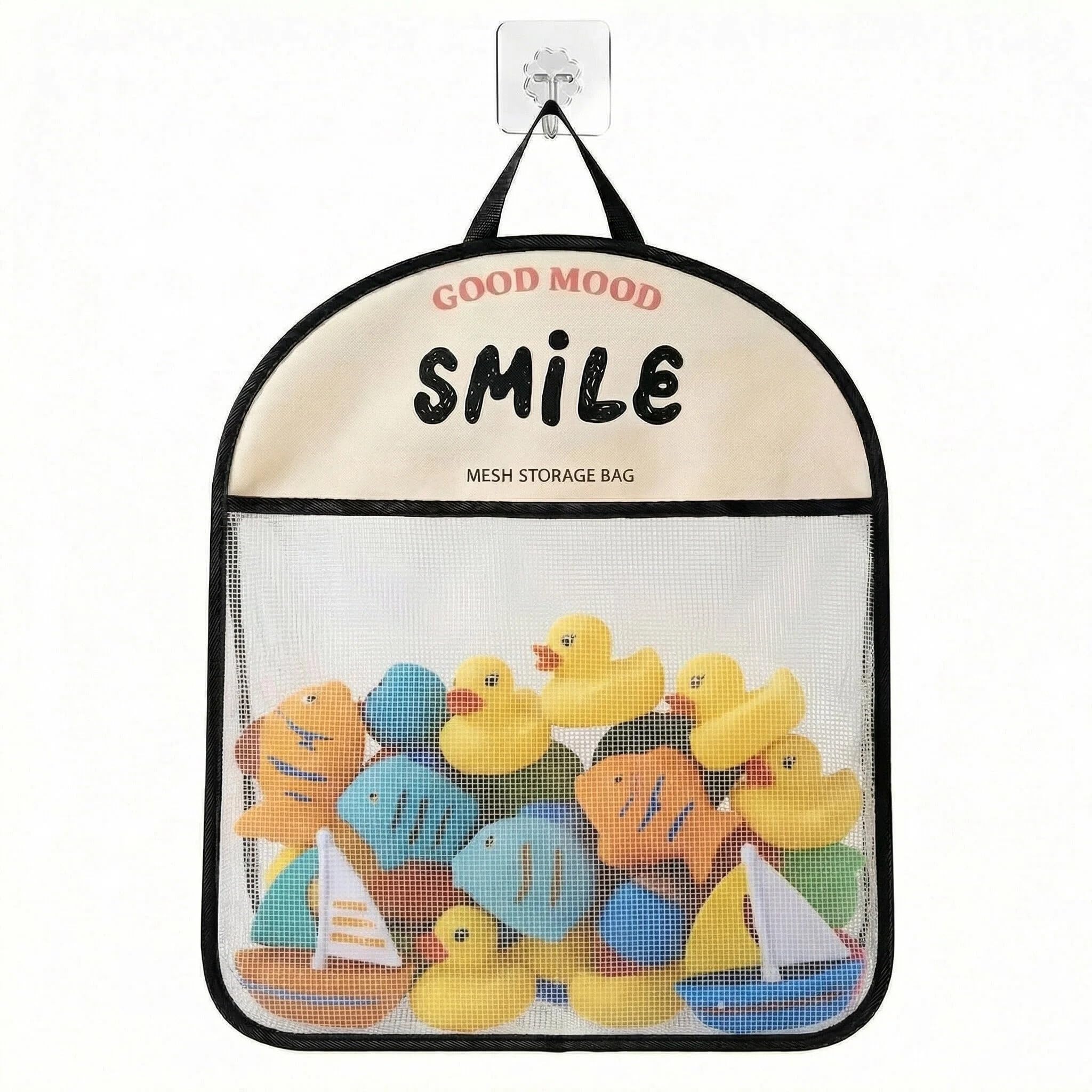 Sac de rangement pour jouets de bain Good Mood Smile à grande capacité pour la douche