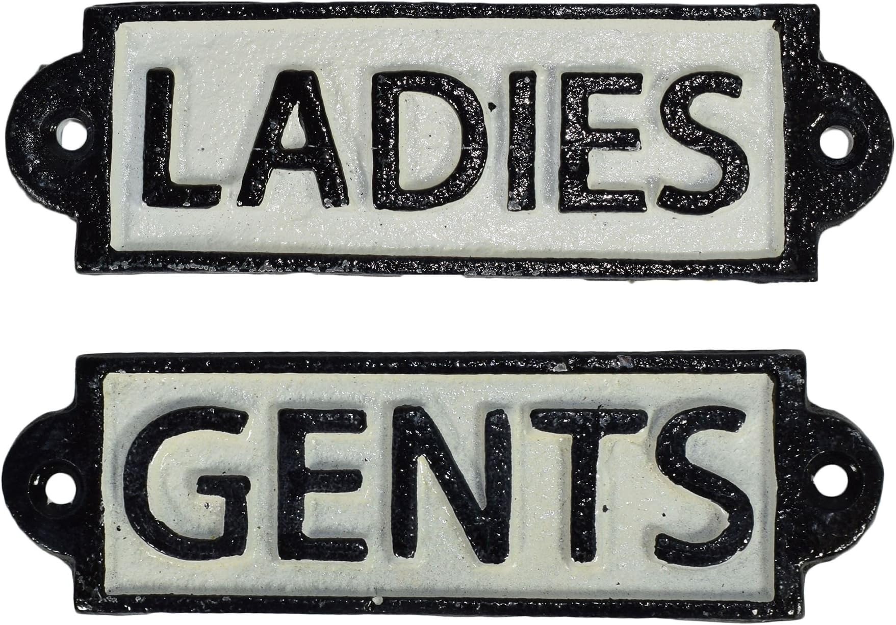 Ladies & Gents Toilet Cast Iron Sign Plaque Door Wall Cafe Shop Pub Hotel Bar
