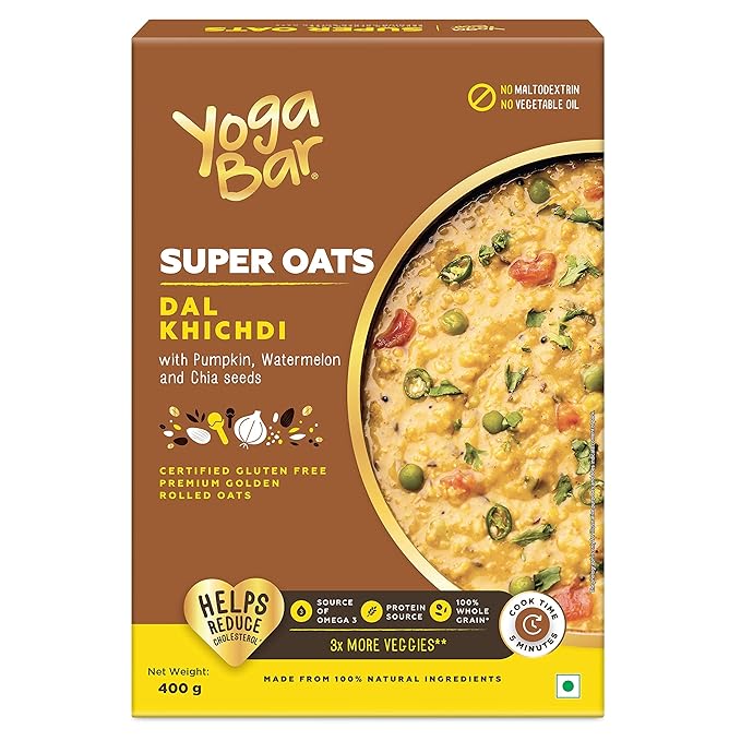 YogaBar Dal Khichdi Super Oats | More Veggies Oats with Pumpkin, Watermelon and Chia Seeds – 400g at Rs. 119