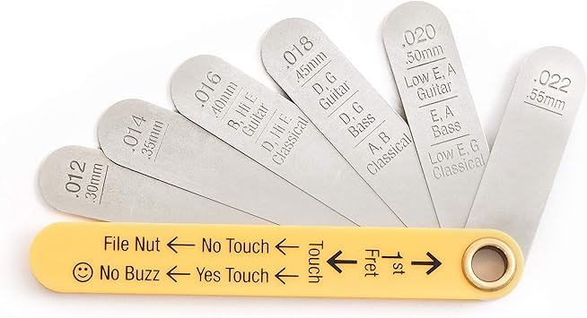 MusicNomad Precision Nut Height Slotting Gauge Tool (MN601), Silver