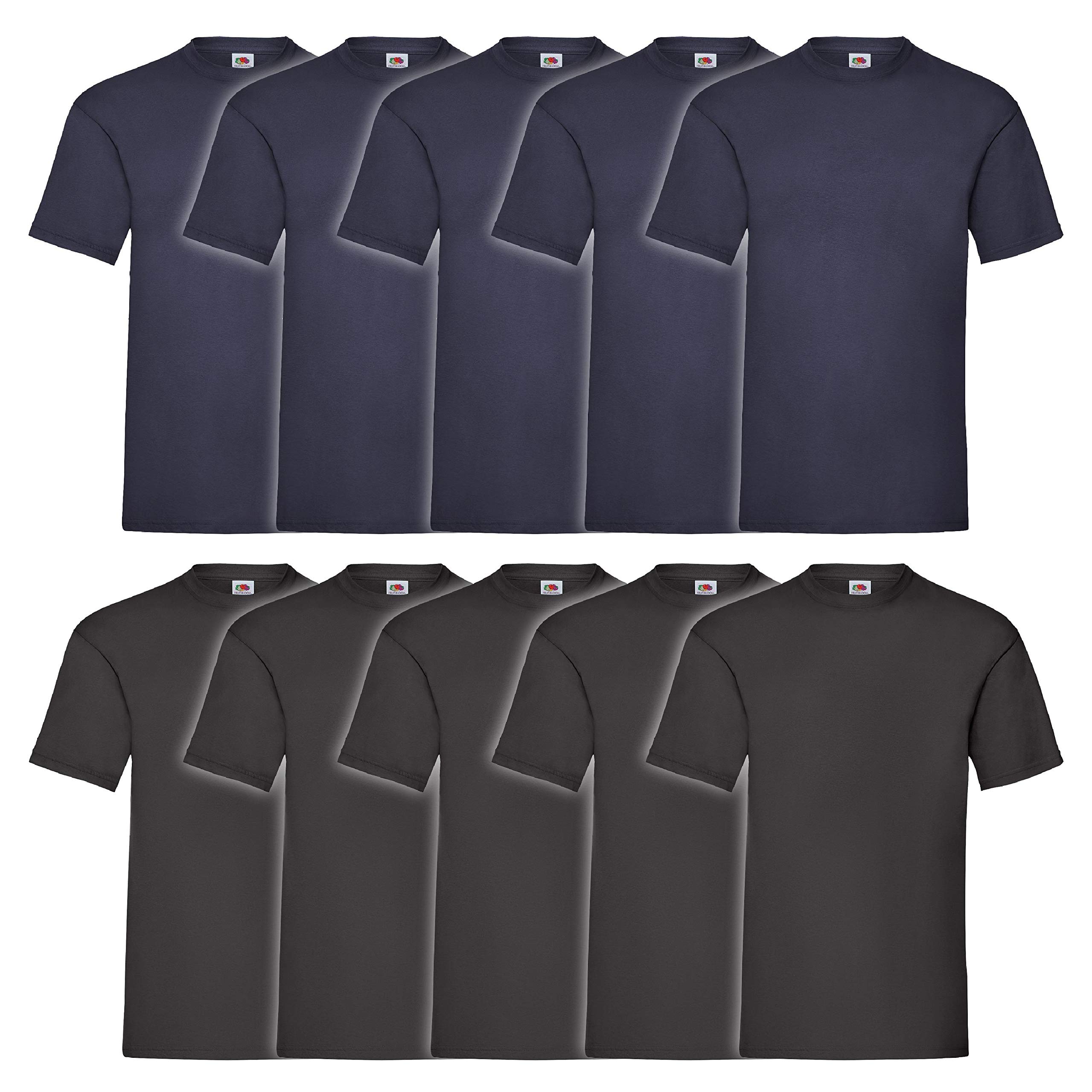 Fruit of the Loom Valueweight Men’s T-Shirt, Pack of 5, 5black/5navy, XL