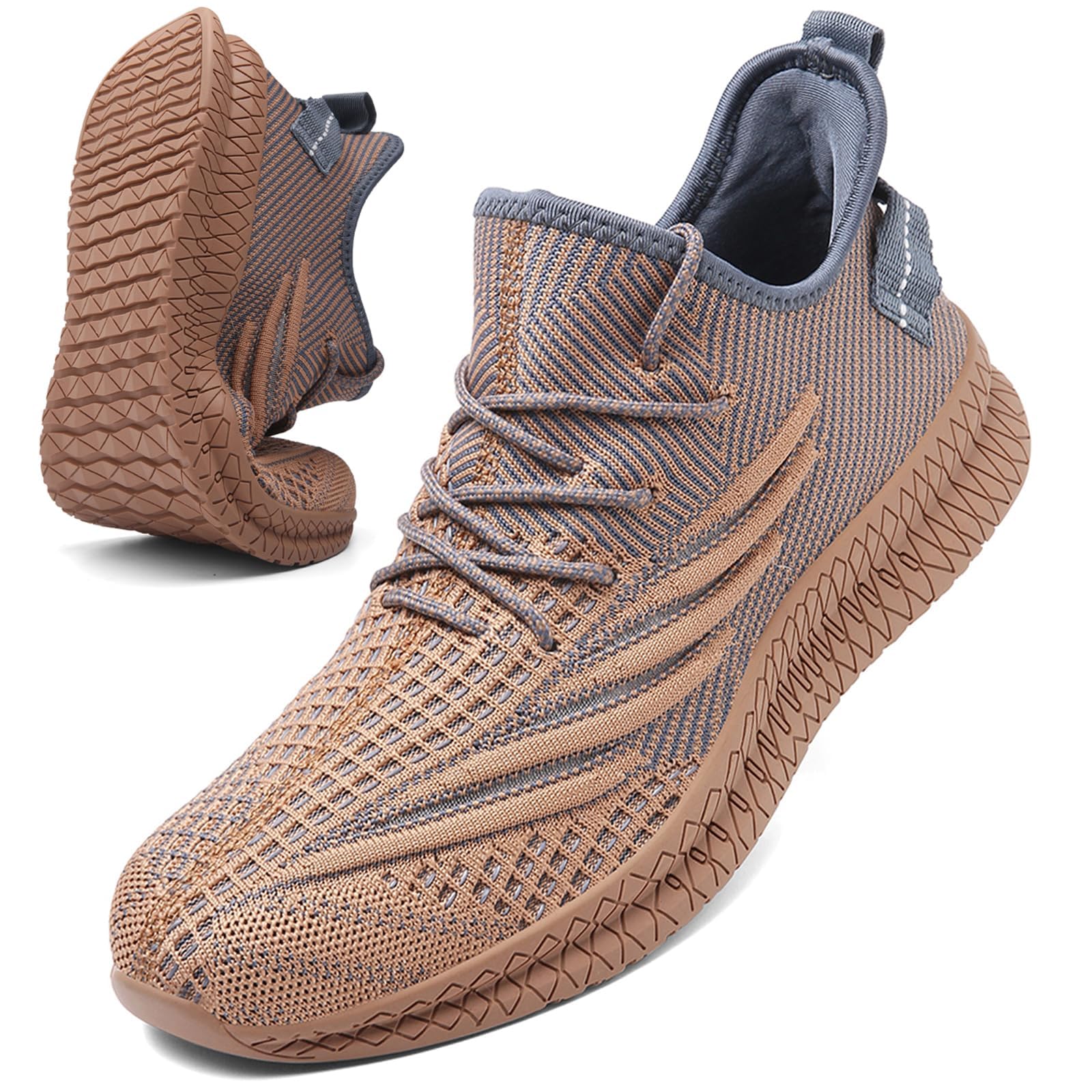 Mens Walking Running Shoes Breathable Slip On Sneakers Size 14-18