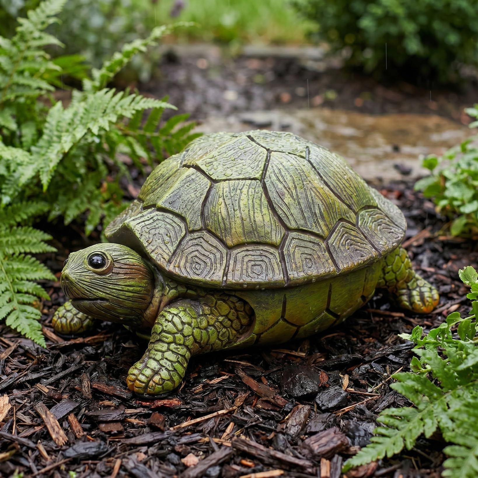 HOMSFOU Schlüsselversteck in Schildkrötenform 7.28X4.72X2.56In Wetterfeste Gartendeko Aus Kunststein Versteckter Schlüsselhalter Für Ersatzschlüssel Schmuck Und Kleine Wertgegenstände