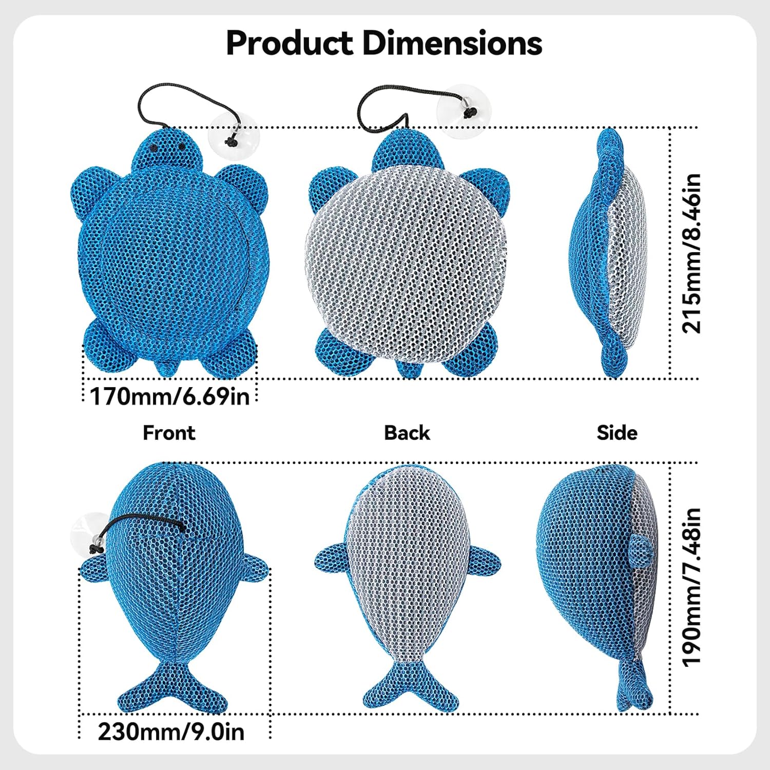 Hot Tub Scum Absorber Sponges Keep Water Clean & Clear- Reusable Oil Absorbing Spa Cleaner with 3D Honeycomb Design, Hot Tub Accessories 2-Pack Turtle & Seal