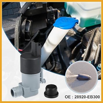 Car Windshield Washer Motor Pump Replacement Fit for NISSAN Navara Pickup D22 2.5 D 4x4 - Pack of 1 Black Replacement