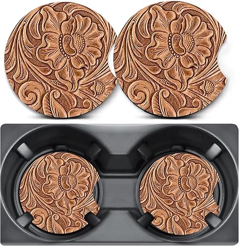 Miniatura 39 de 2 unidades de posavasos para portavasos de coche, posavasos para portavasos de coche con diseño de cereza, alfombrilla de goma antideslizante de