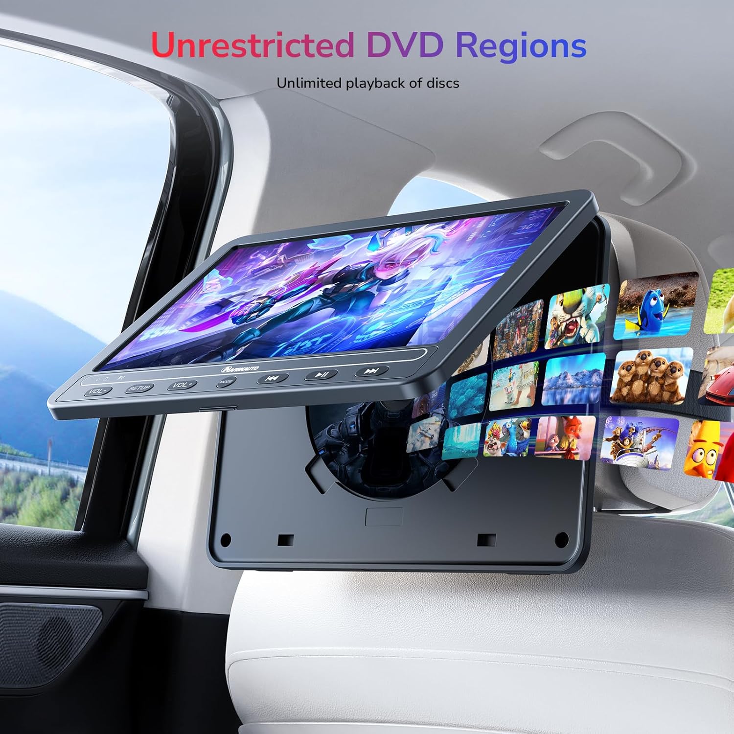 GOnavidio 10.1" Portable DVD Players with HDMI Input
