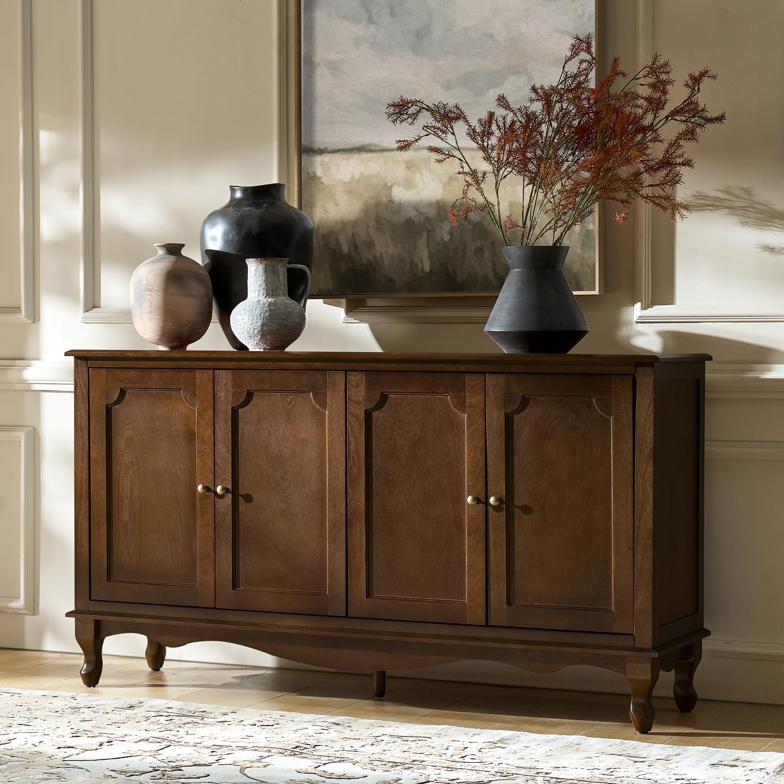 Farmhouse Wood Sideboard Cabinet