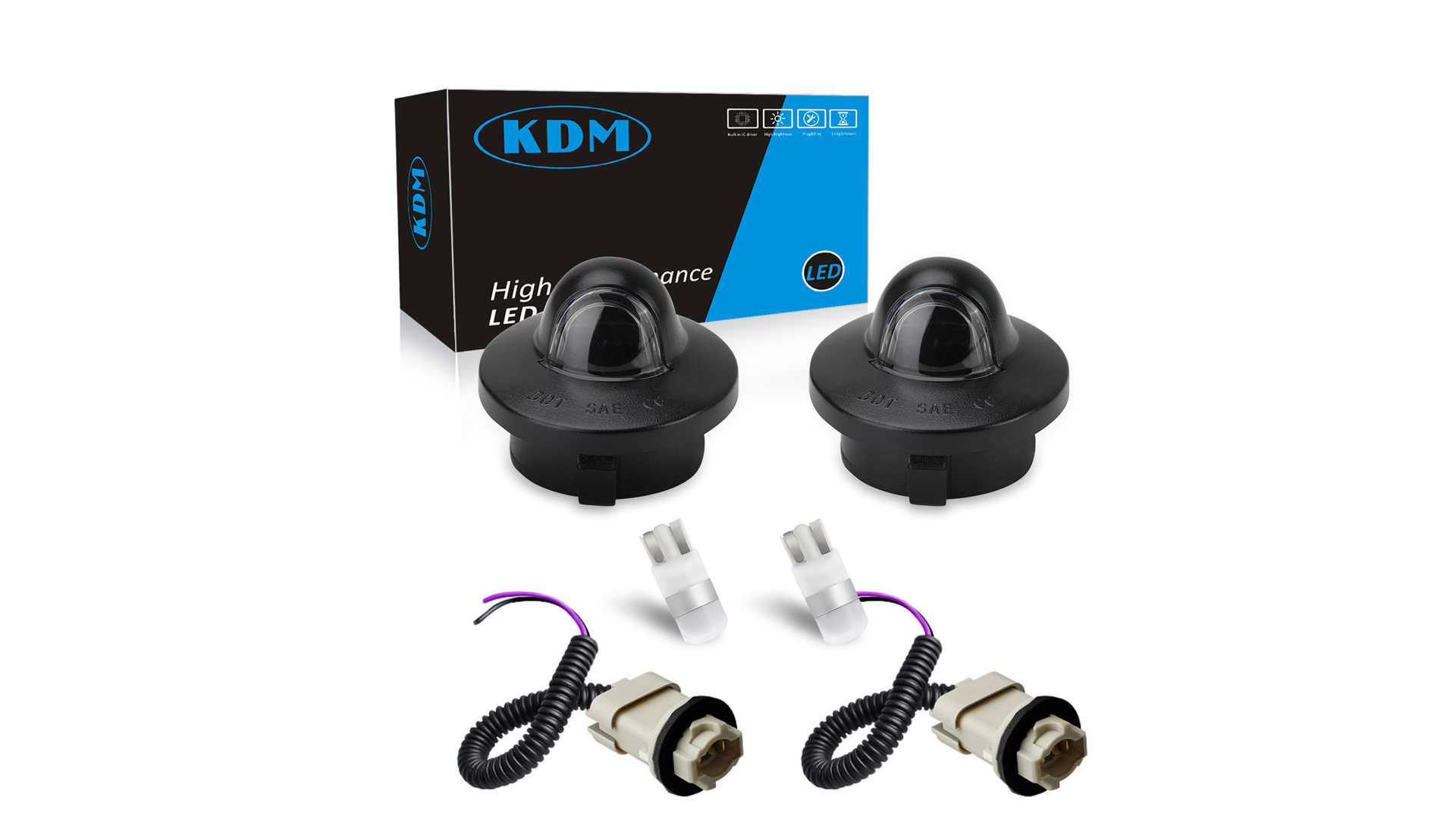 Amazon.com: KDM LED License Plate Light Connector Socket Wiring