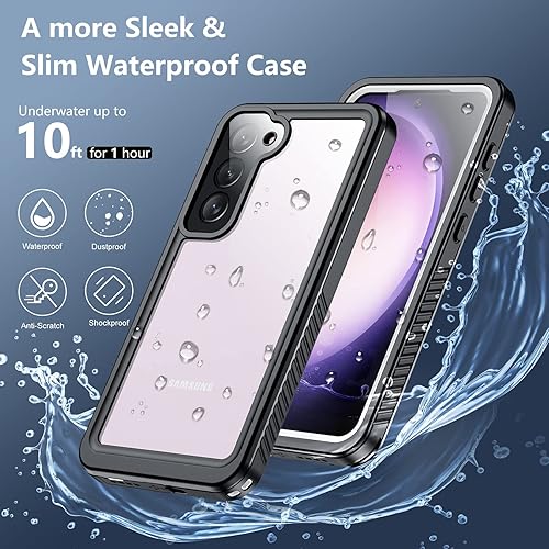 Miniatura 2 de SPIDERCASE Diseñada para Samsung Galaxy S23, protector de pantalla integrado impermeable 12 pies a prueba de golpes militar IP68 impermeable de
