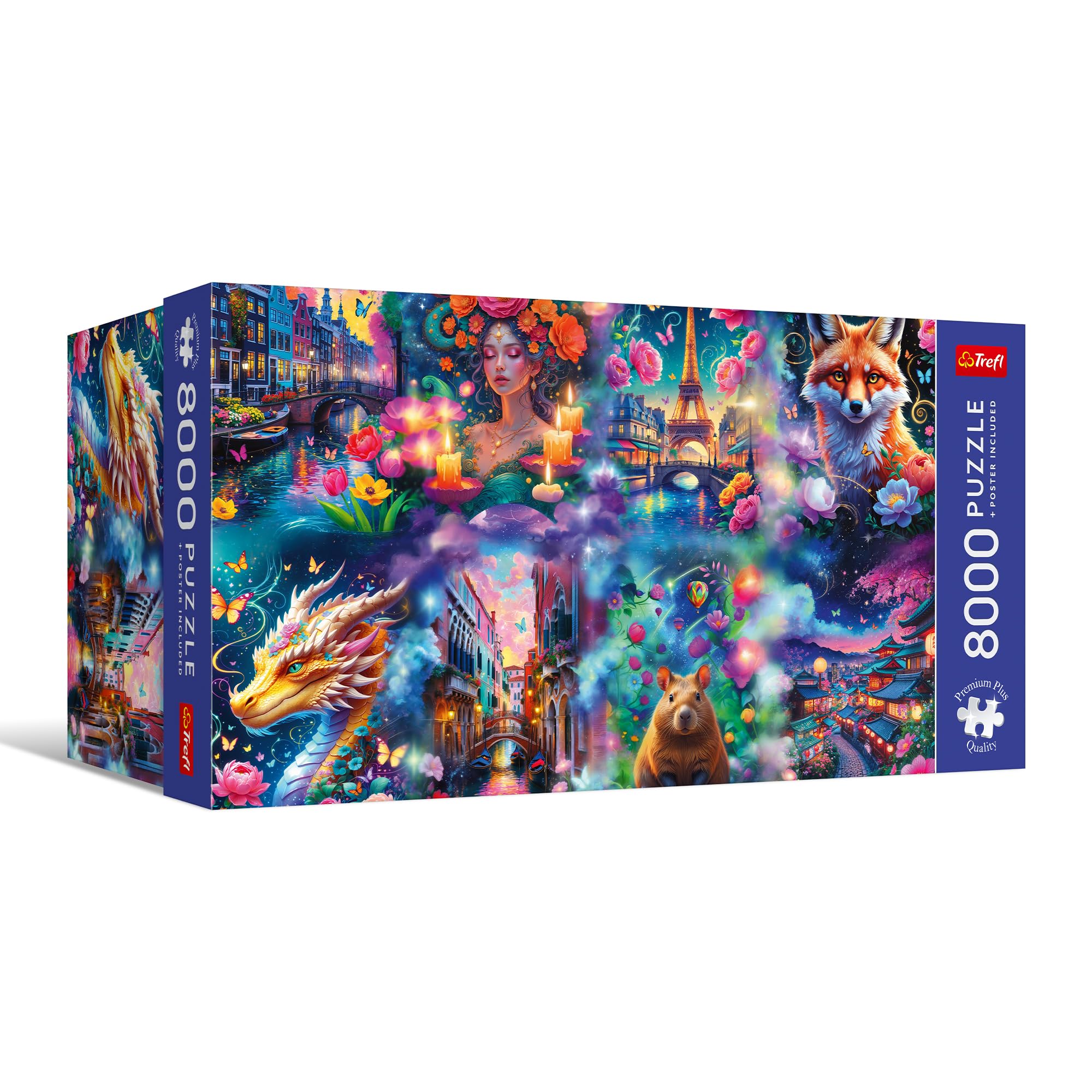 Trefl Premium Plus Quality Colorful World Puzzle - 8,000 Pieces - Timeless Theme Series - Perfect Compatible Pieces for Adults and Children 14+
