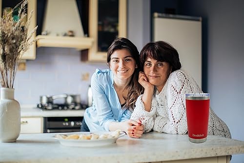 Miniatura 7 de Droitdoit Vaso de acero inoxidable de 20 onzas con aislamiento al vacío, doble pared, botella de viaje con tapa y popote para agua, té helado o