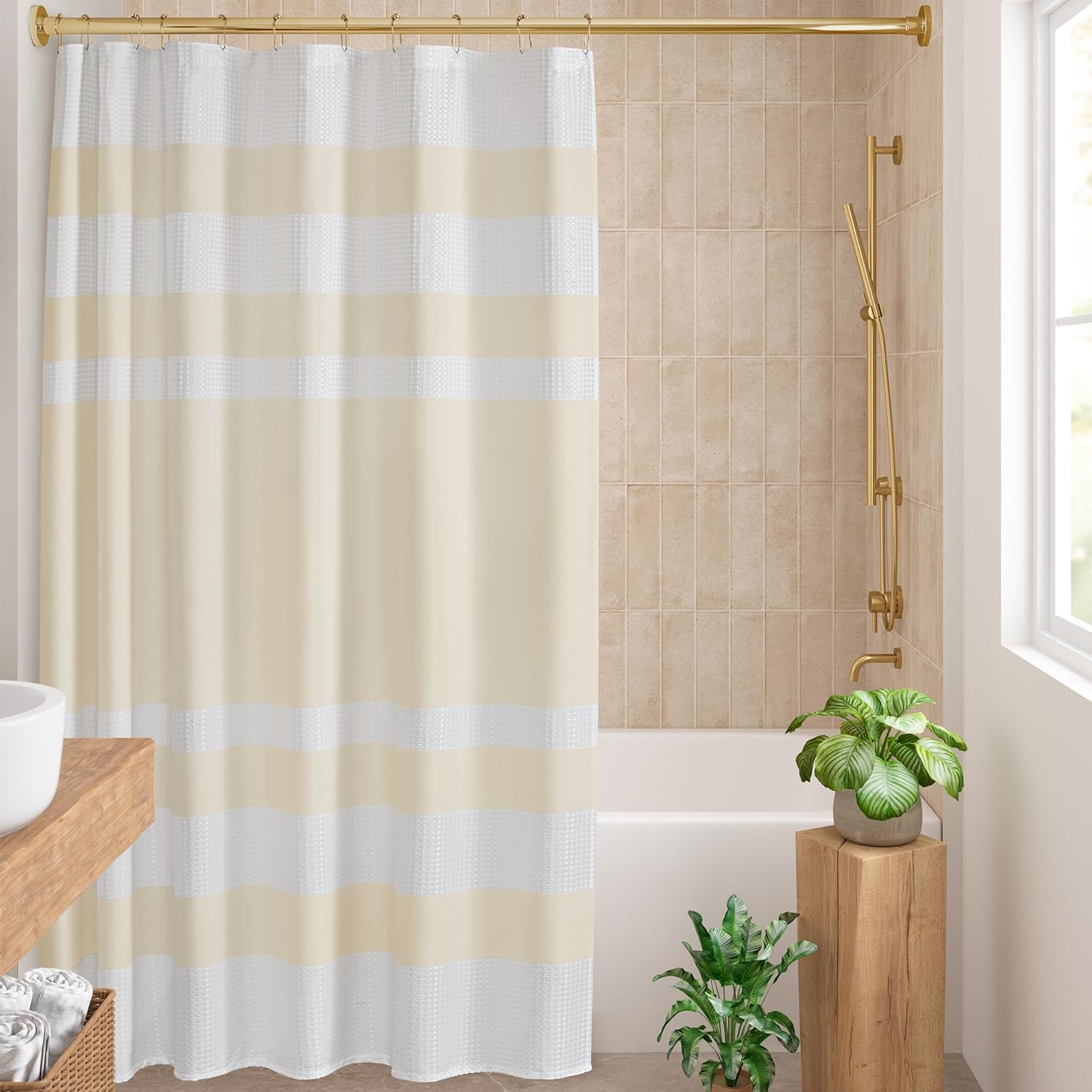Madison Park Spa Waffle Shower Curtain 72x84