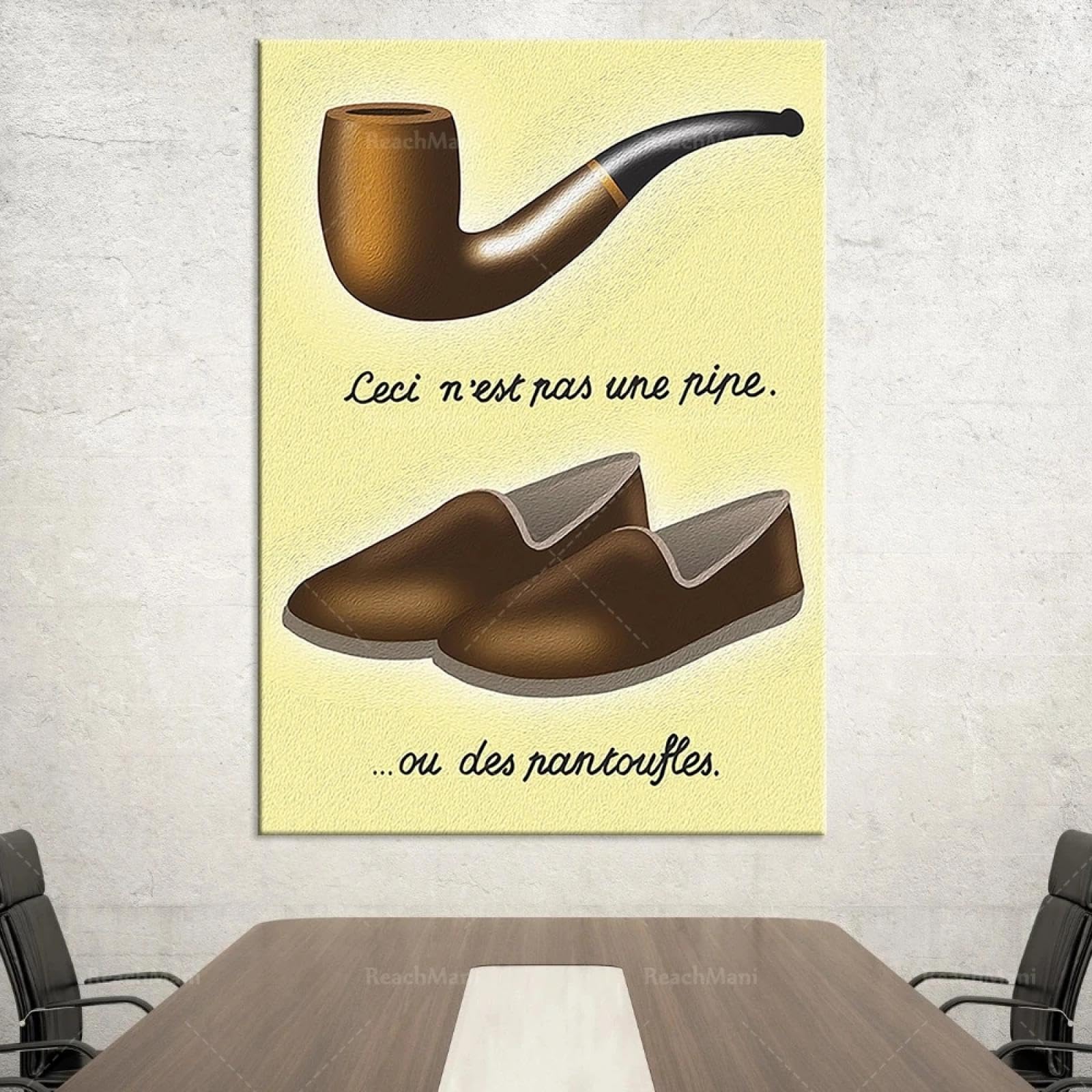 LMAIWANG Famosi poster Magritte imitazione stampa poster arte astratta Poster per pareti Decorazione cornice 60x90cm