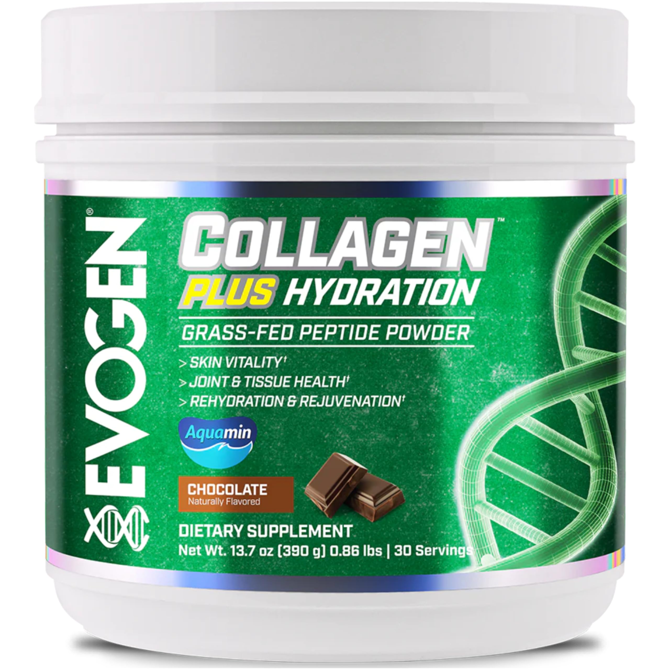 Evogen Collagen Plus Hydration Peptide Powder | Chocolate | 30 Servings