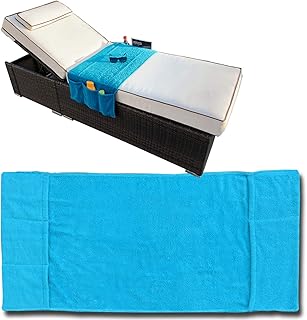 JEMIDI Telo Mare Lettino 5X Tasche - Asciugamano Tasca - Asciugamani Coprilettino - Telo Copri Lettino Giardino - Porta Oggetti Spiaggia