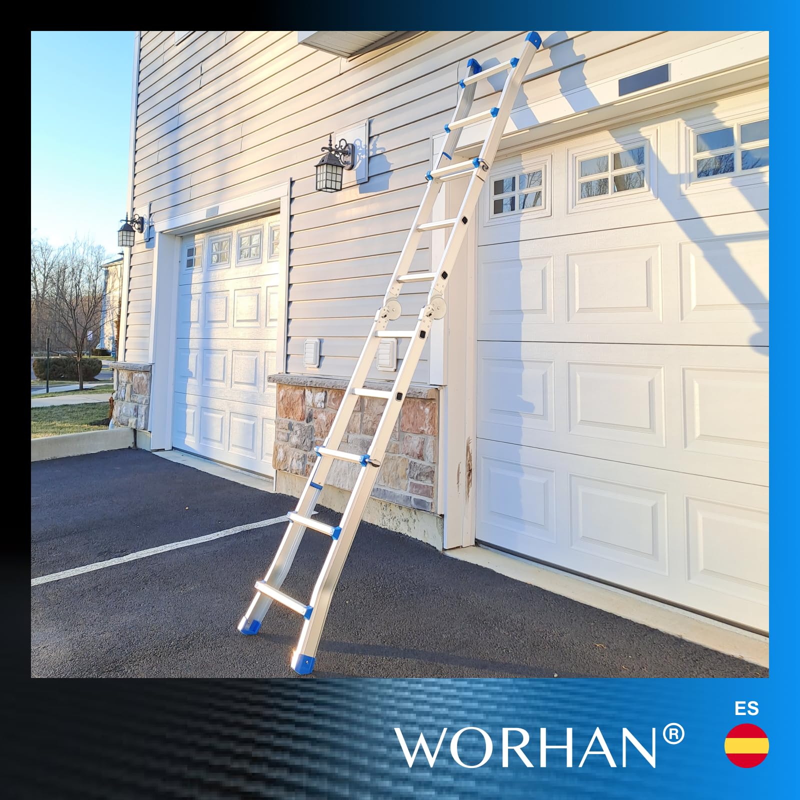 Escalera 302cm Aluminio Telescopica 3.02m Multifuncion Multiuso Aluminio Plegable Tijera L3