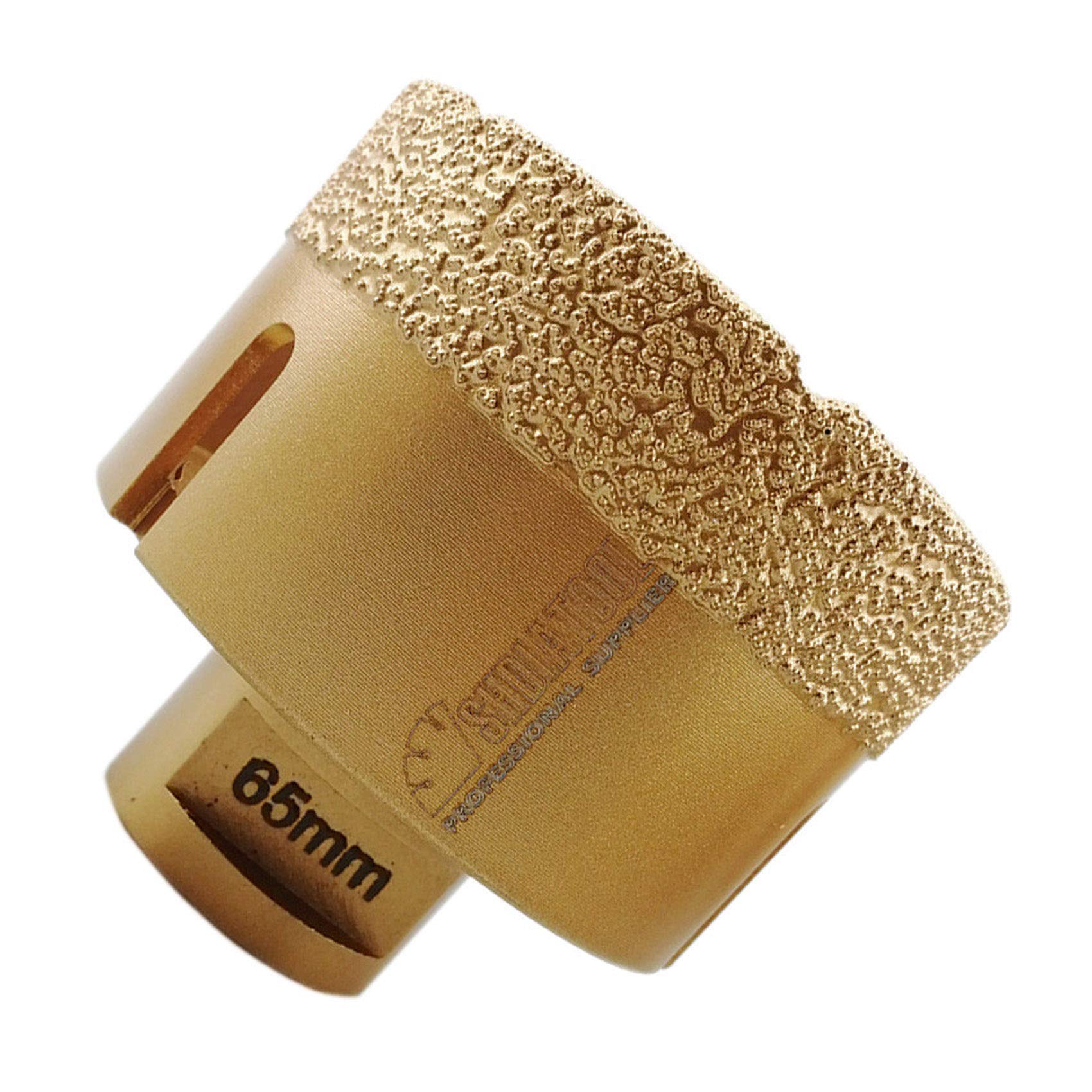 SHDIATOOL Diamond Drill Core Bit Diameter 65mm for Porcelain Tile Granite Marble Dry Drilling, Golden