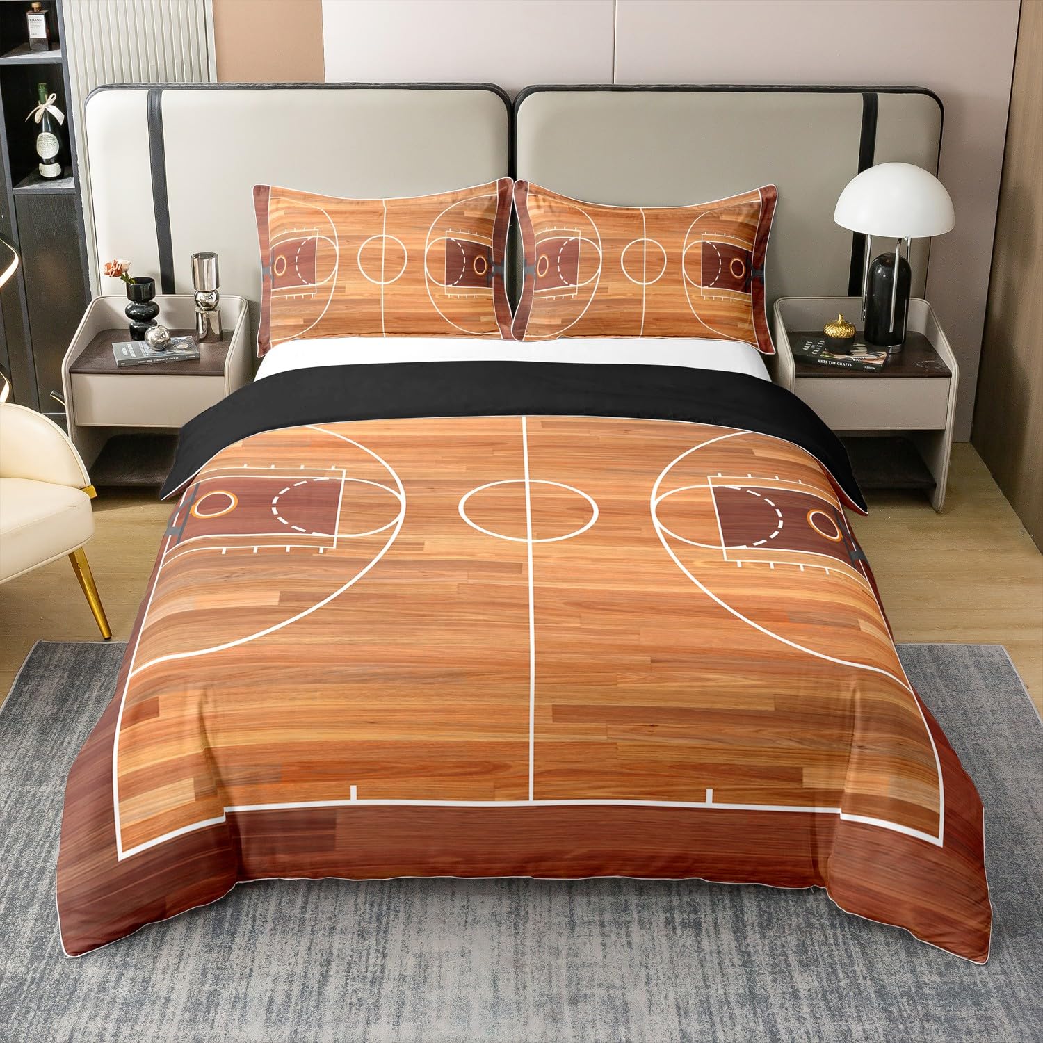 Housse de couette 140x200 garçons basketball en coton de qualité