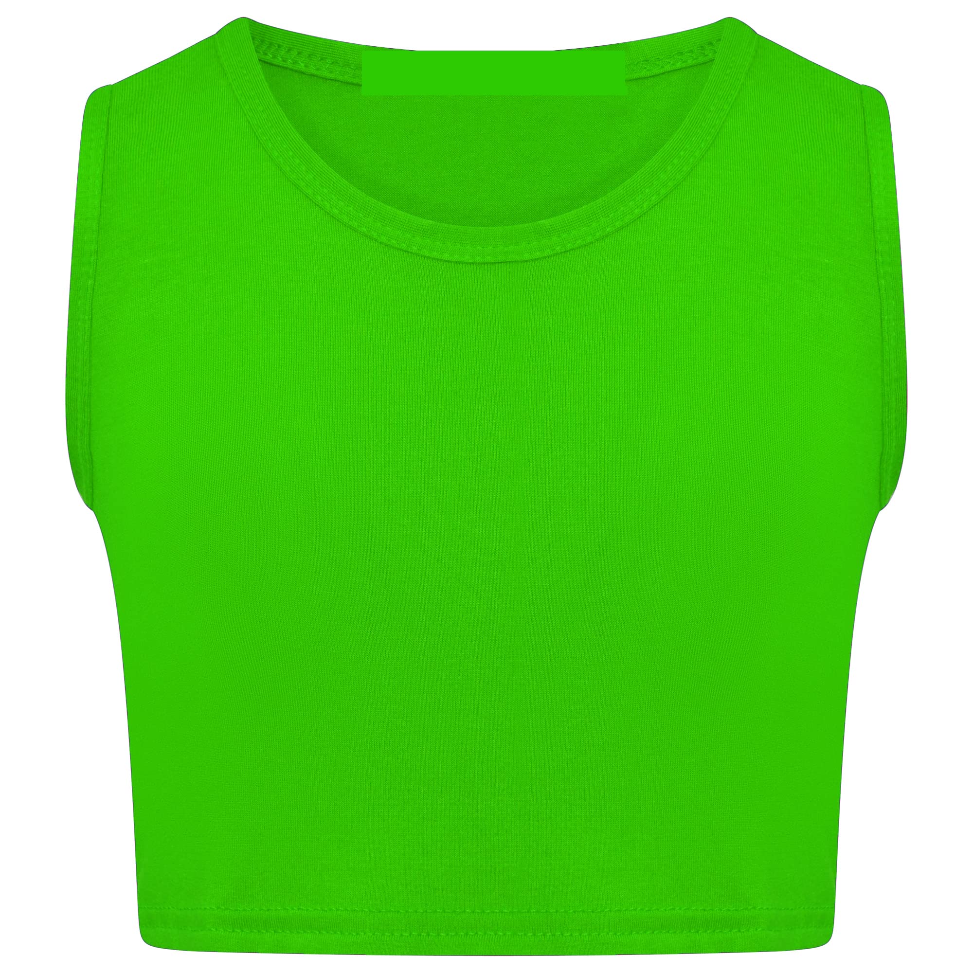 Loxdonz Girl's Kids Basic Crop Tank Tops Sleeveless Racerback Muscle Crop Tank Vest Top