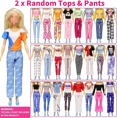 Miniatura 4 de 36 piezas de ropa y accesorios para muñecas de 11.5 pulgadas, incluyendo maleta, zapatos, perchero, bolso, vestidos de moda, vestidos deslizantes,