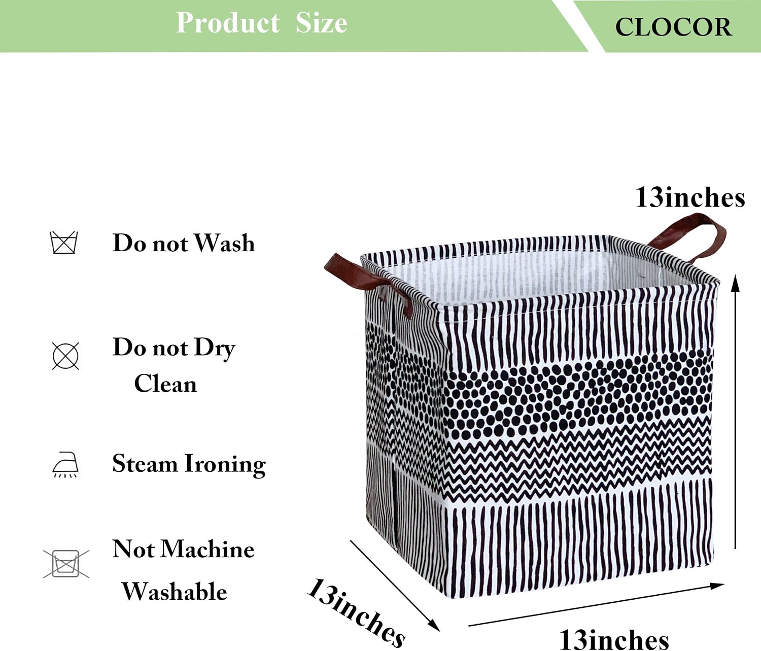 CLOCOR Cube Storage Bins | 13 Inch Cube Fabric Square Storage Basket,Foldable Decoration for Playroom,Shelves Baskets,Gift Basket,Home Organization, Set of 3 (Black spot)